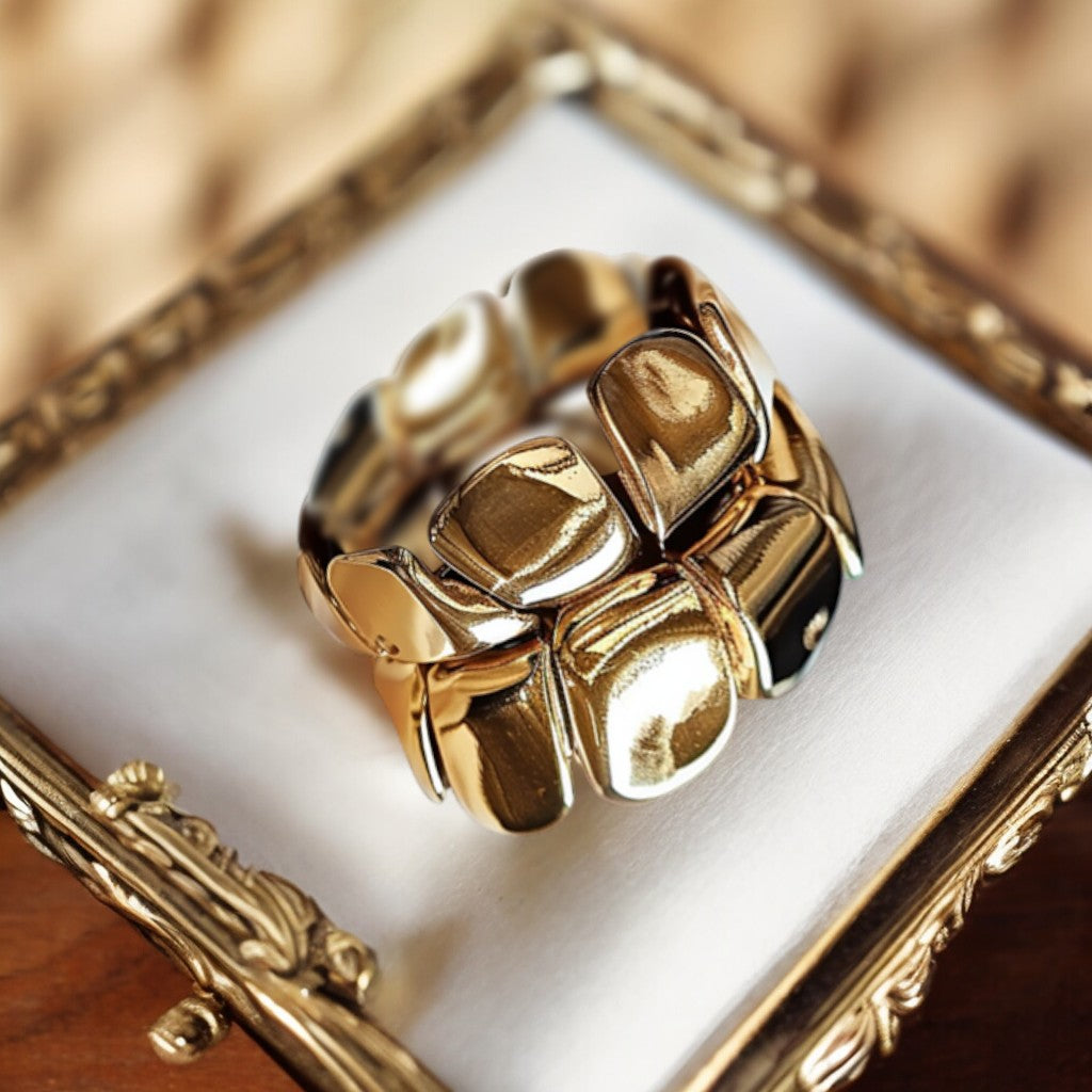 Golden Petal Cuff Bracelet