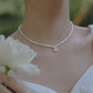 Zircon Adorned Pearl Elegance Necklace