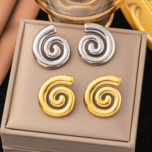 Ava's Golden Spiral Earrings