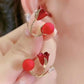 Viora Crimson Bloom Earrings