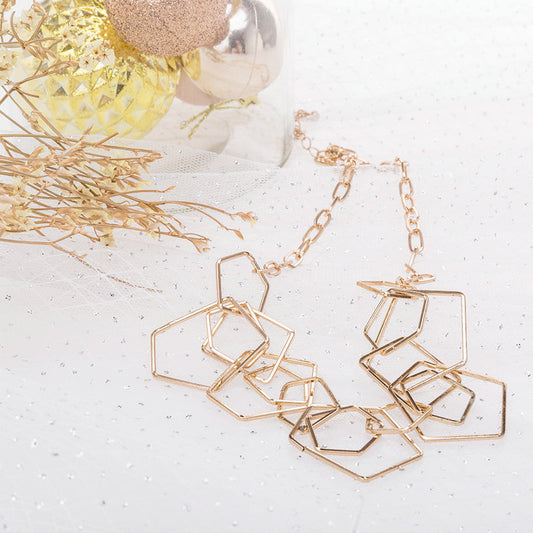 Interlocked Square Serenade Necklace