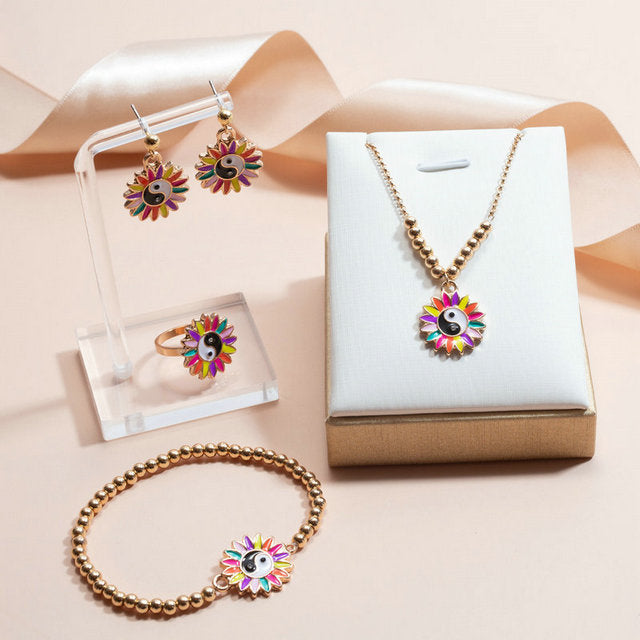 Harmony Blooms Chain Necklace Set