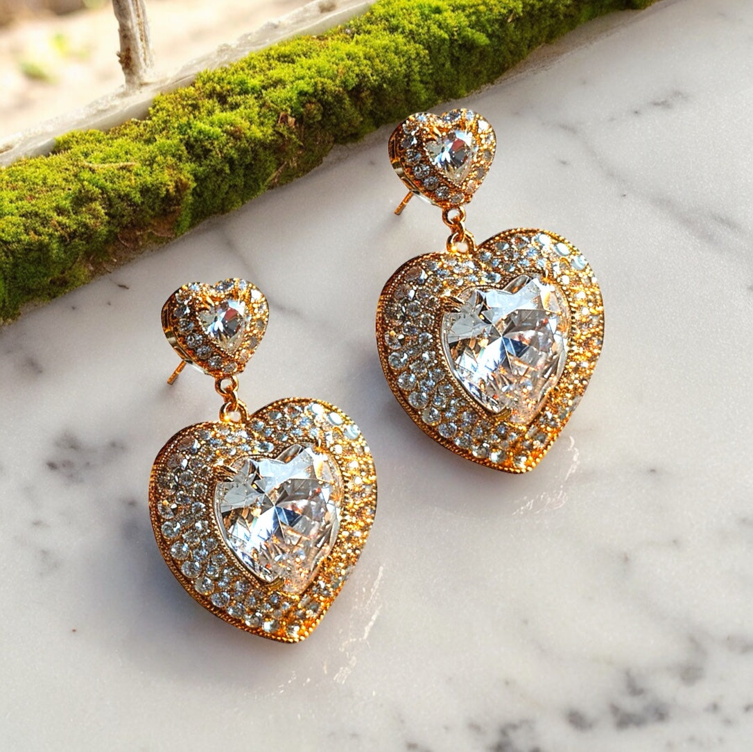 Heart of Brilliance Drop Earrings