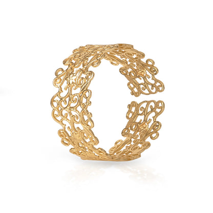 Golden Nature's Elegance Cuff Bracelet