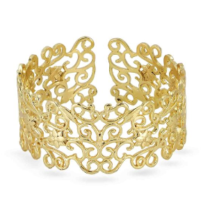 Golden Nature's Elegance Cuff Bracelet