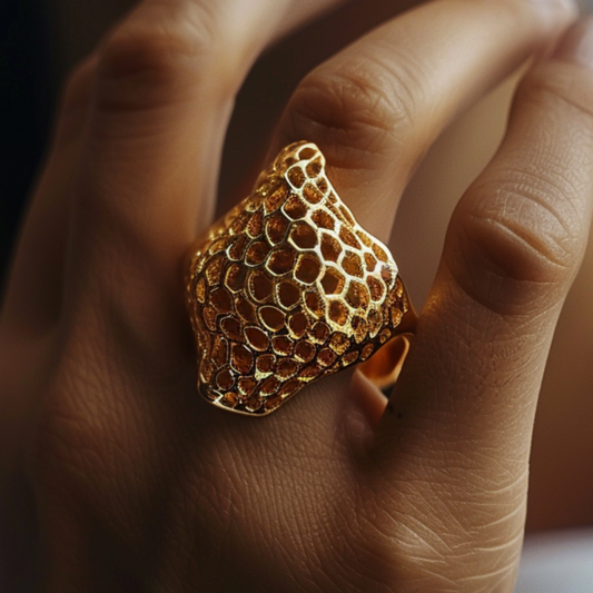 Golden Mesh Ring