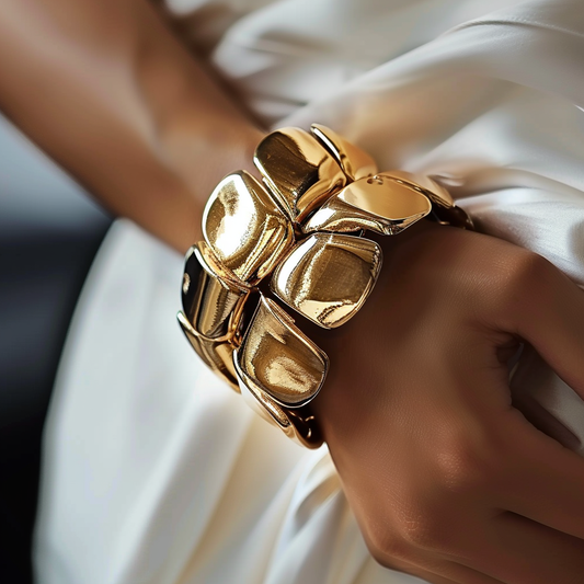 Golden Petal Cuff Bracelet