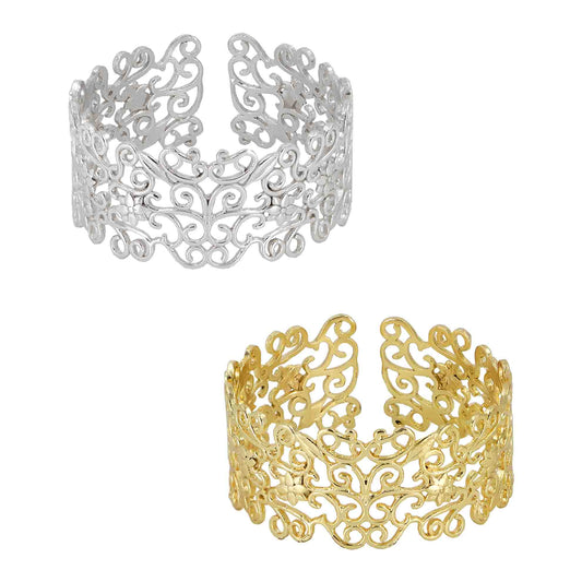 Golden Nature's Elegance Cuff Bracelet