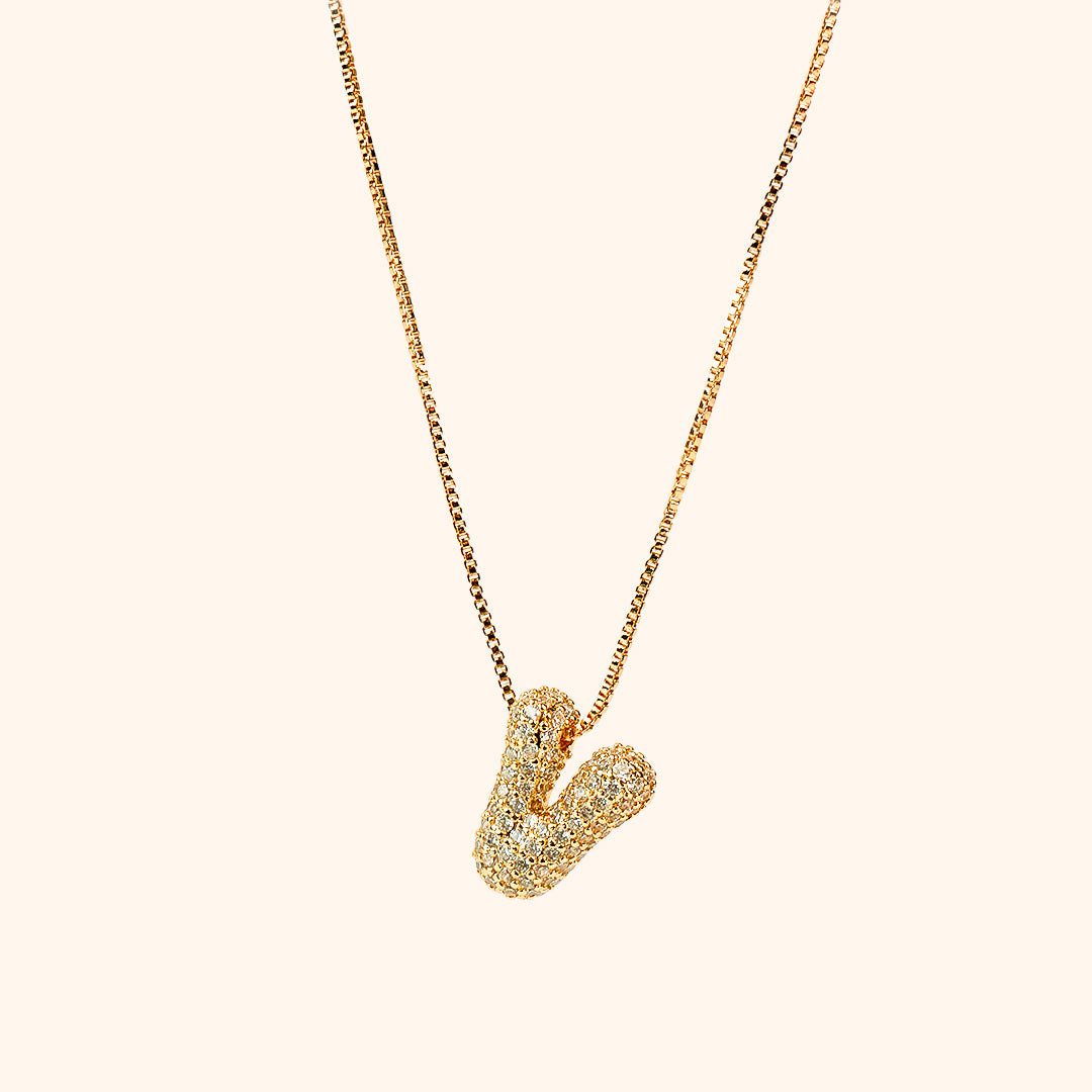 Yumi Sparkling Letter Necklace